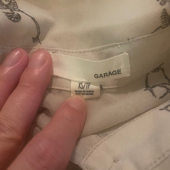 Garage Women's Long Sleeve Button Down Blouse Dancing Skeletons XS - Picture 4 of 5